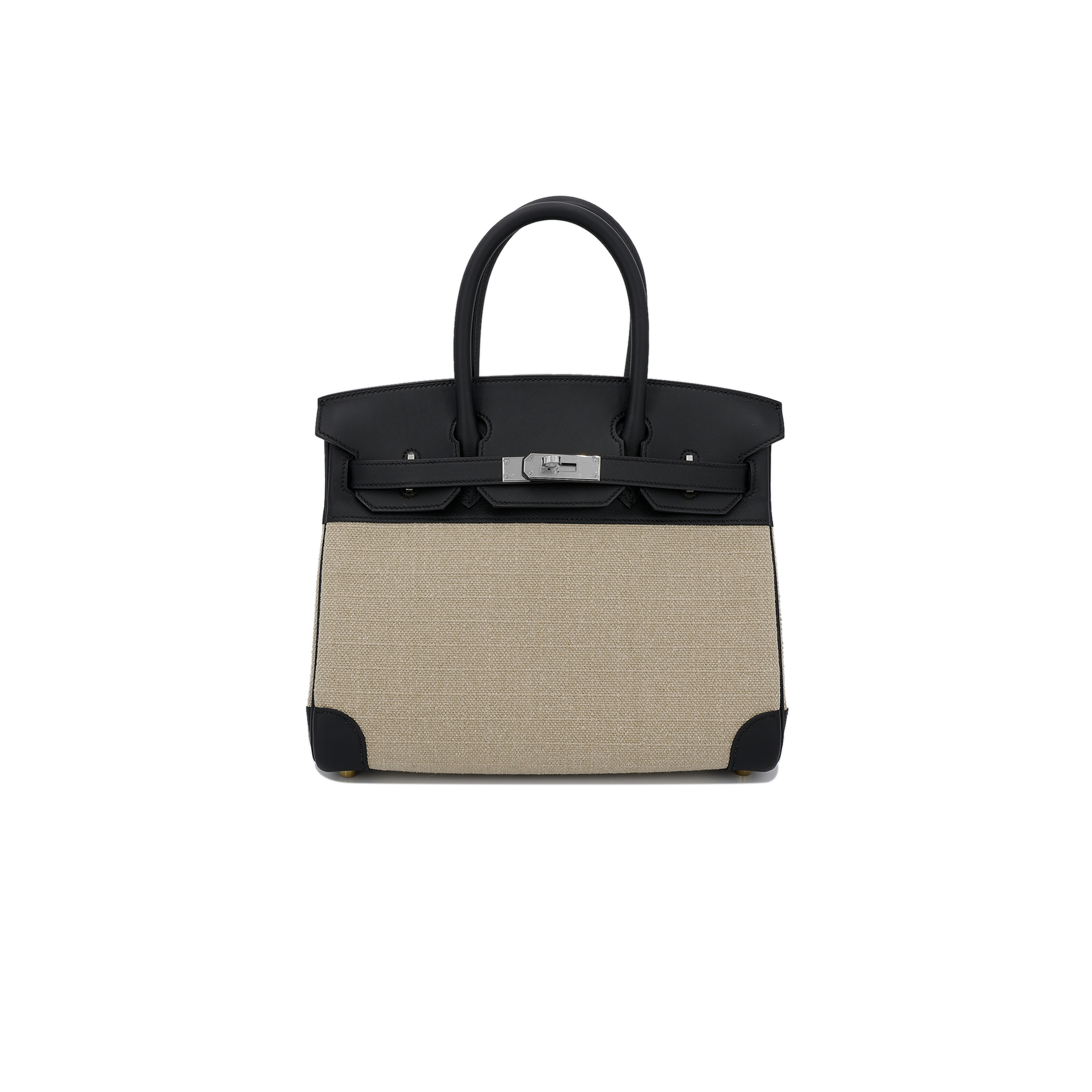 H**mes master birkin 30 black swift canvas silver buckle h082686cka5 (30*23*15cm)